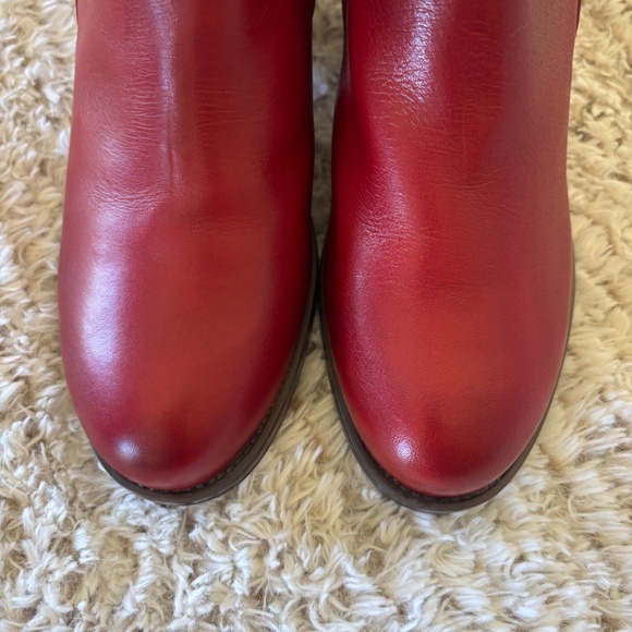 Miz Mooz Jet Zip Up Ankle Boots Size 38 Red Leather - Picture 8 of 11